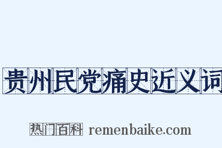 贵州民党痛史近义词是什么意思的图片